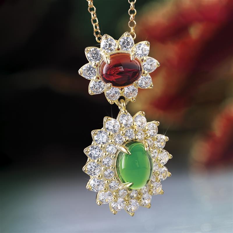 Red & Green Helenite Pendant